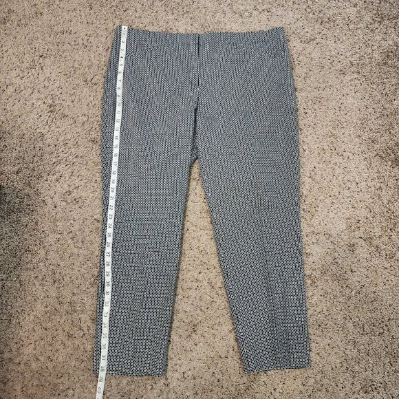 NWT J Jill Patterned Design Black White Cropped Ankle Business Pants Capri 18 - Picture 10 of 12
